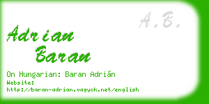 adrian baran business card