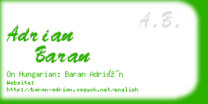 adrian baran business card